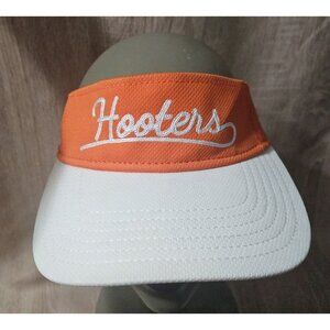 Hooters Owl's Nest Orange White Visor Hat Cap Adjustable Adult